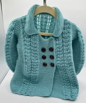 1-2 Y Cadet Blue Acrylic Knit Jacket