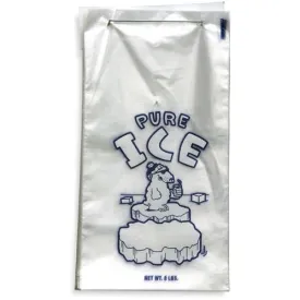 20 lb. Plastic Ice Bags on Wicket - "PURE ICE" Polar Bear - Metal Wicket