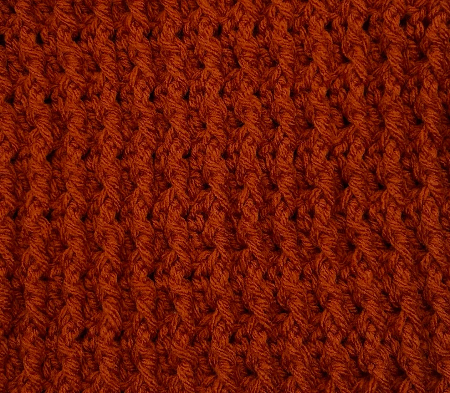 9-12 M Rust Acrylic Crochet Cardigan with Hood