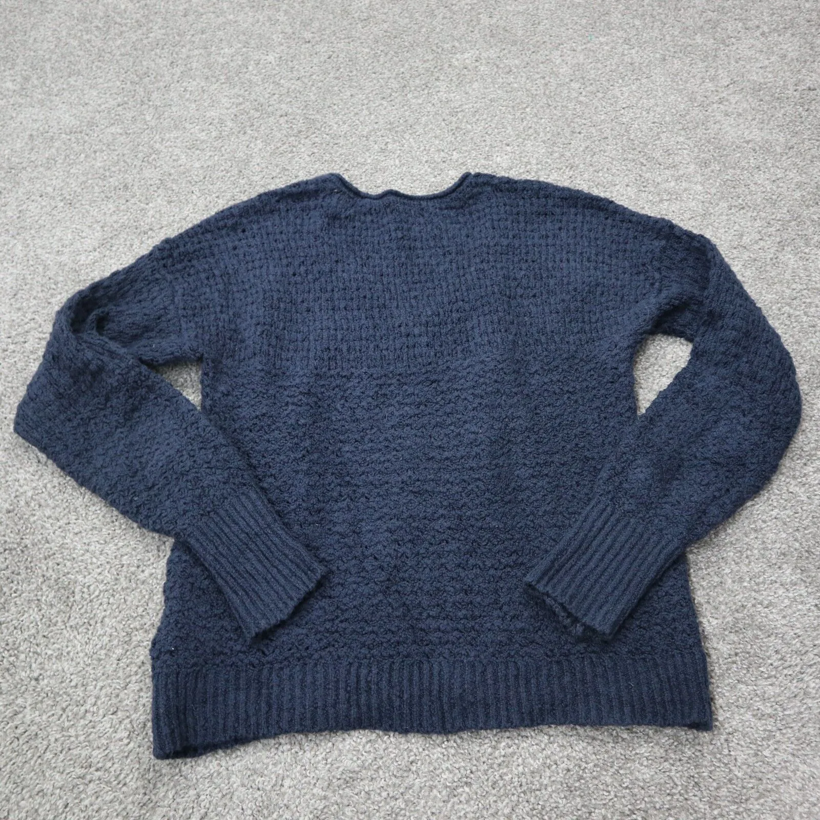 Abercrombie Women Pullover Knit Sweater Long Sleeves Scoop Neck Blue SZ Small