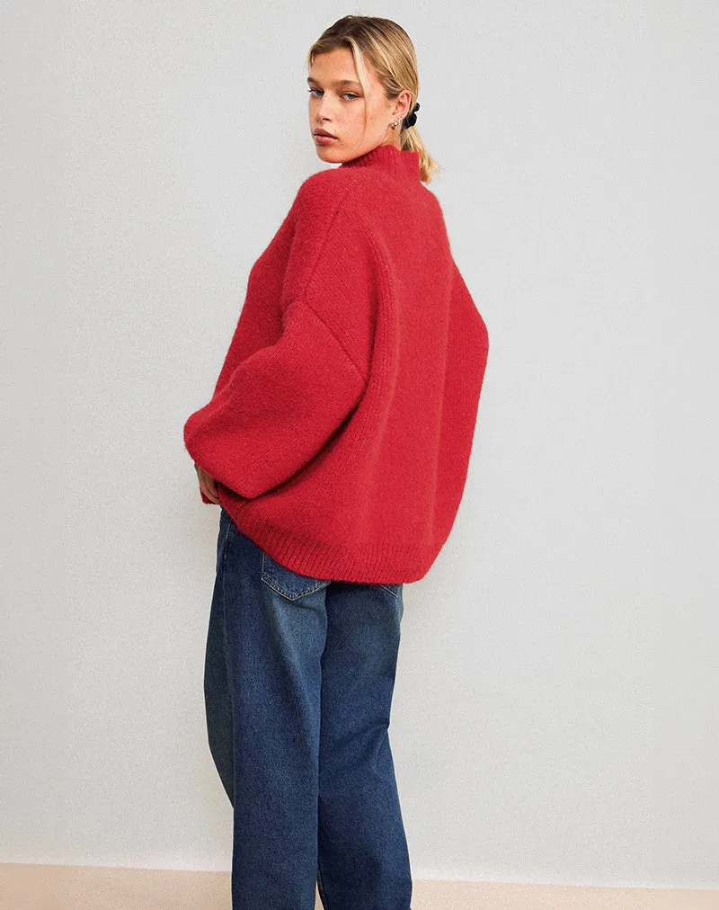 Amato Oversized Jumper in Red