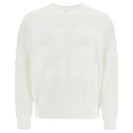 Amiri neck perforated knit sweater