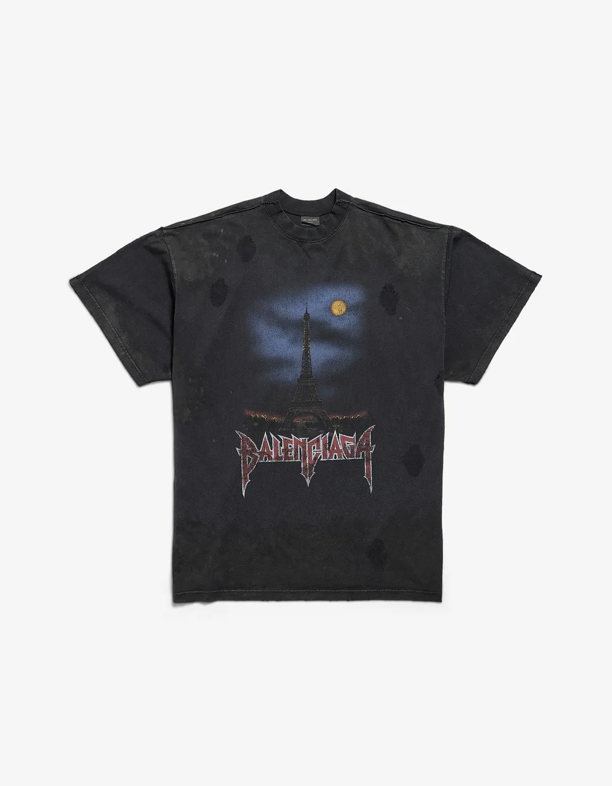 Balenciaga Black Paris Moon Double Front T-Shirt