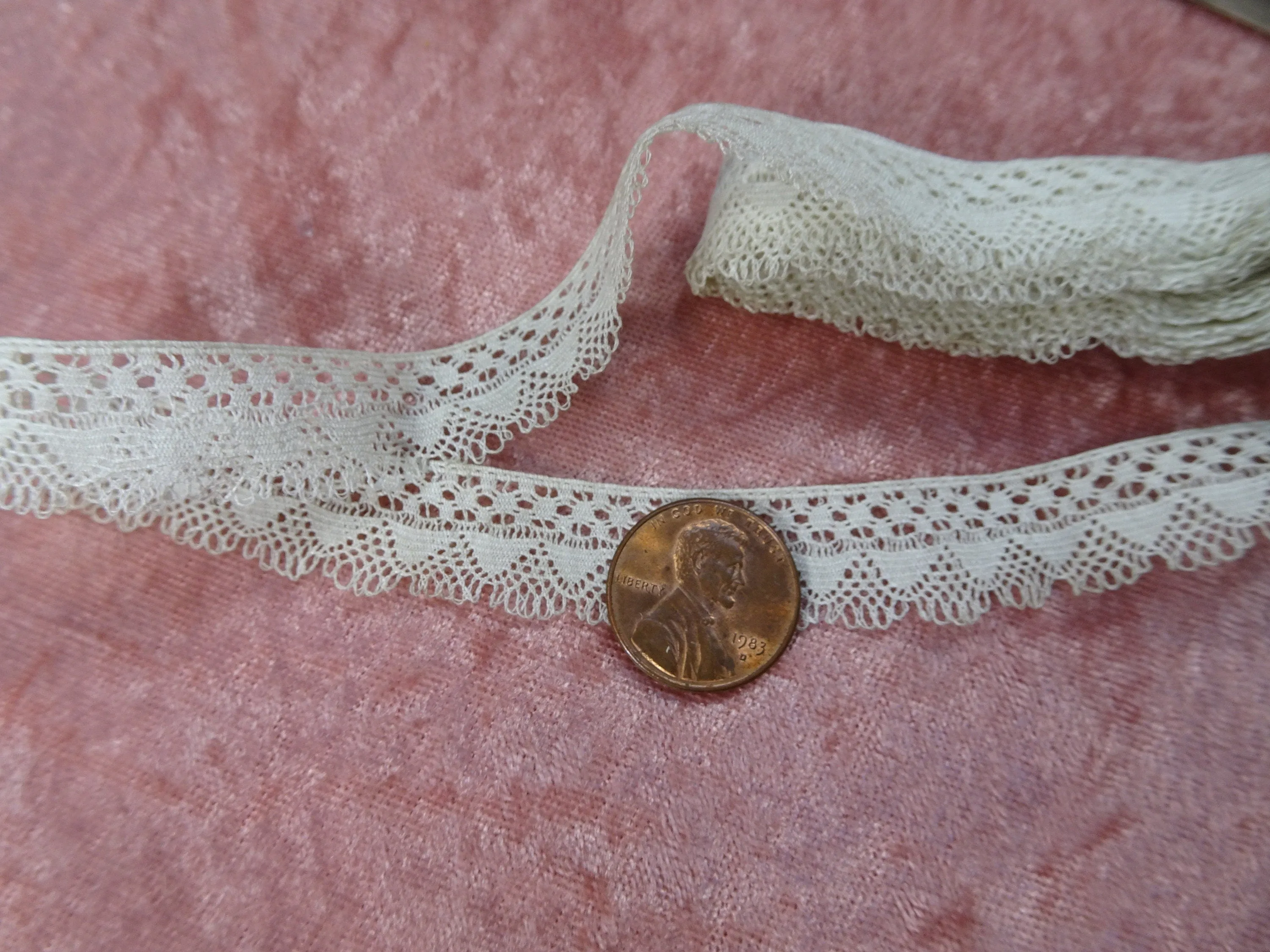 BEAUTIFUL Antique French Lace Cotton Trim,Intricate Pattern,Dolls,Christening Gowns,Bridal Heirloom Sewing,Collectible Vintage Lace