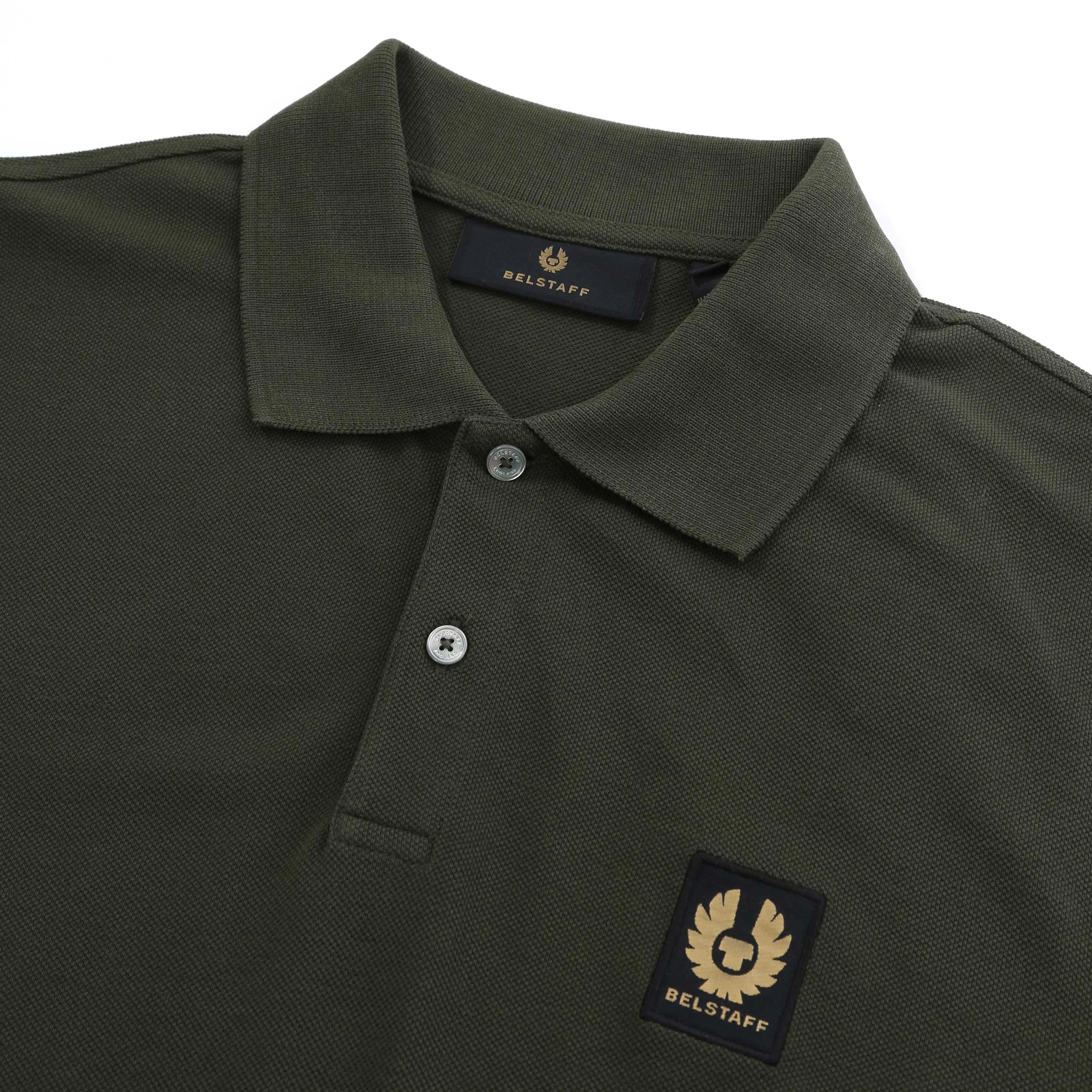 Belstaff Long Sleeve Polo Shirt in Tile Green