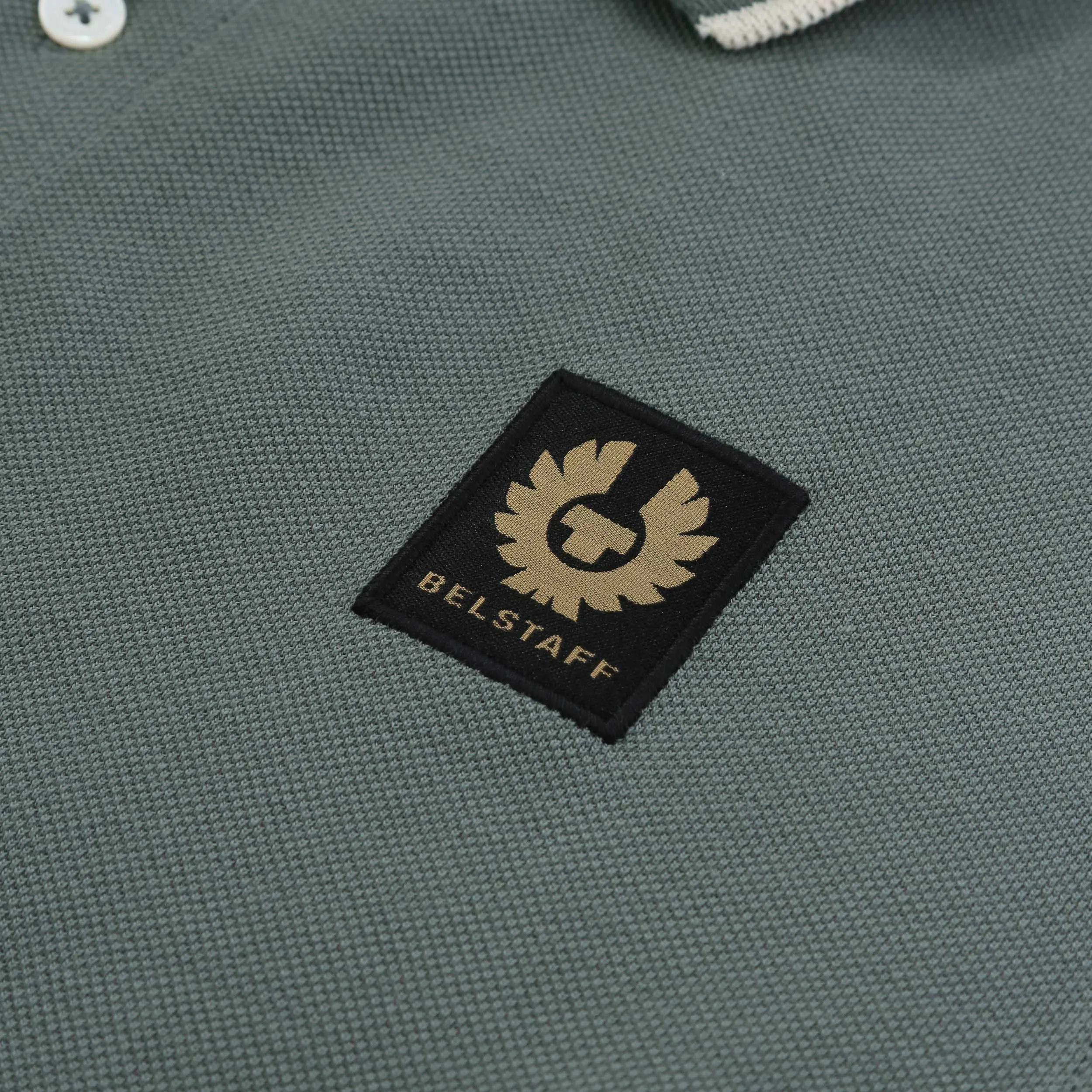 Belstaff Tipped Polo Shirt in Mineral Green