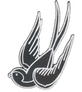 Black & White Swallow Iron on Patch