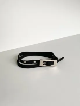 Black Fabric Skinny Belt - XXS (20.5-25")