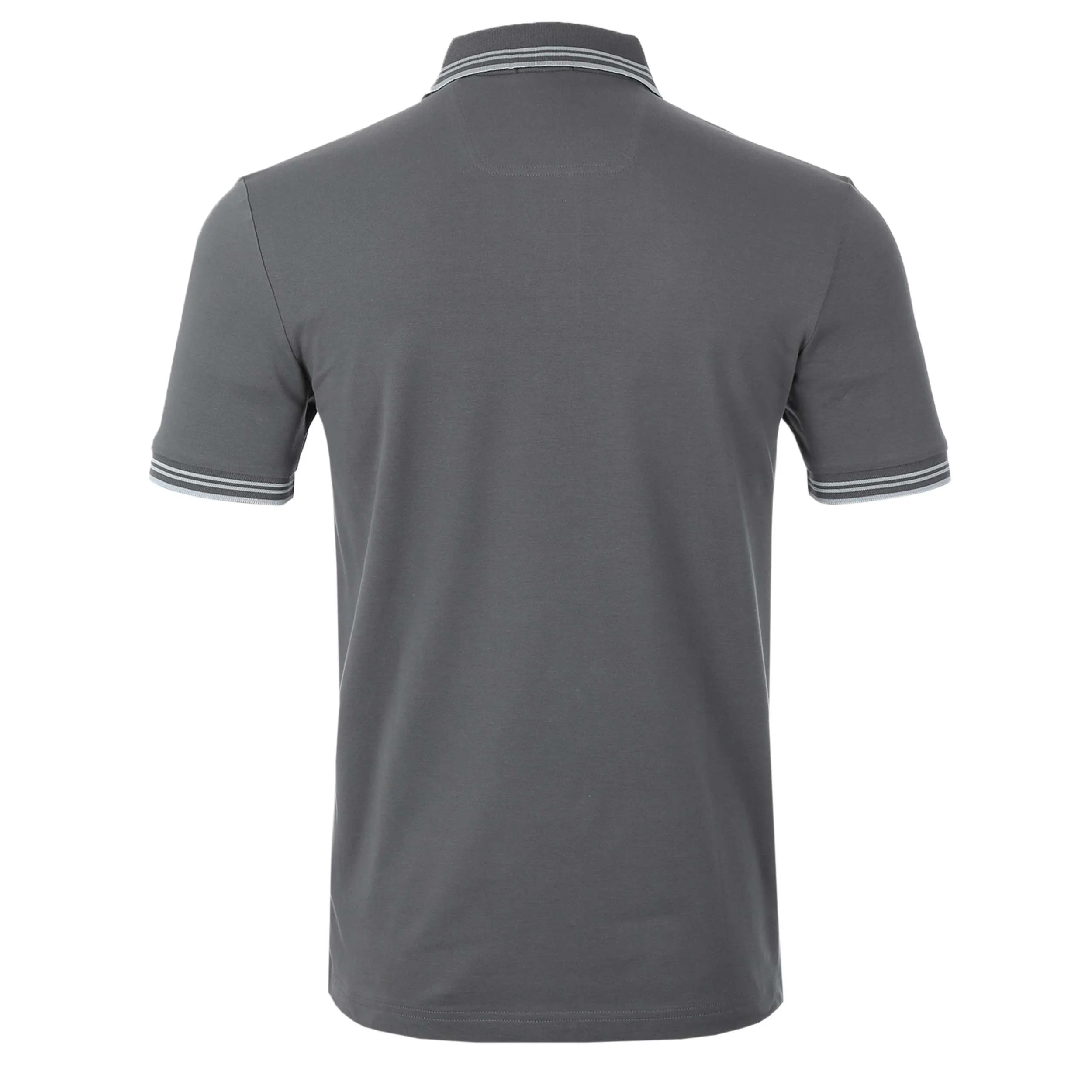 BOSS Paul Curved Polo Shirt in Dark Grey