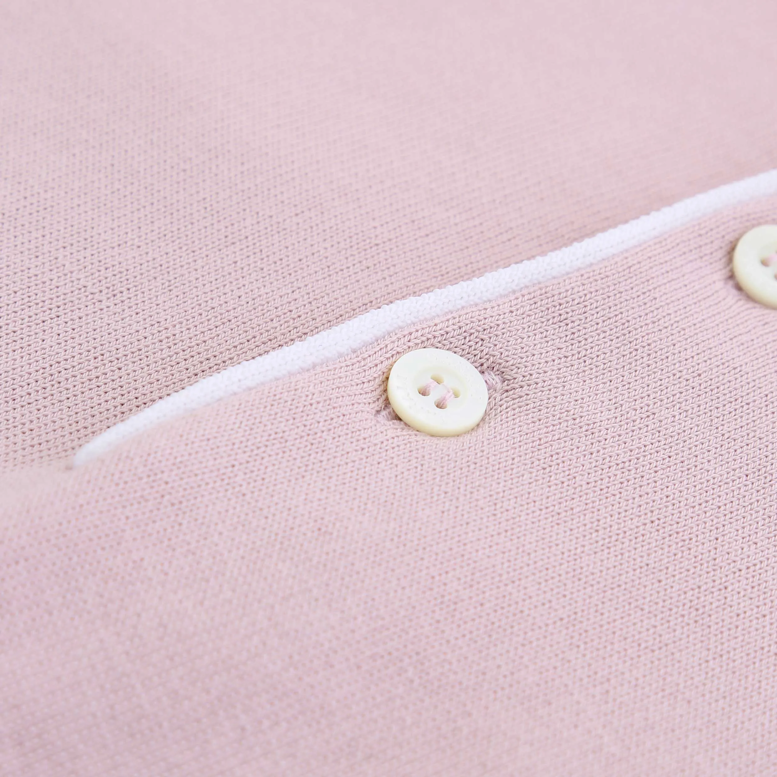 Canali 3 Button Knitted Polo in Pink