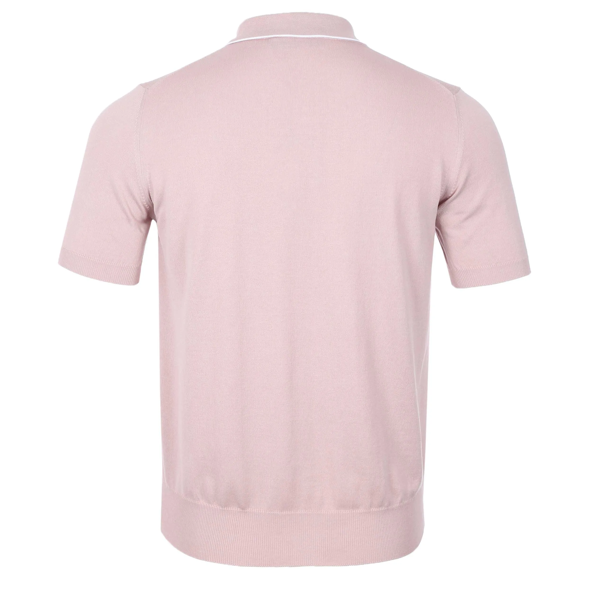 Canali 3 Button Knitted Polo in Pink