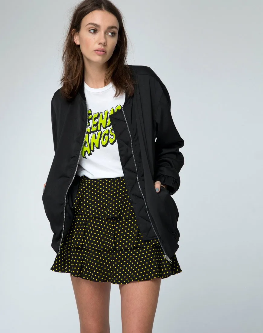 Casseyette Skirt in Yellow and Black Polka Dot