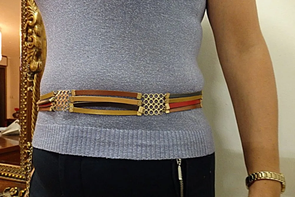 Colorful leather belt