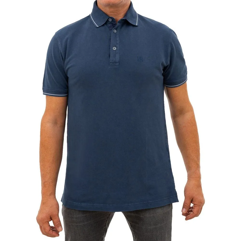 Corneliani Navy Blue Cotton Polo Shirt