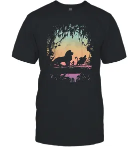 Disney Lion King Gradient Jungle Trio Men Cotton T-Shirt