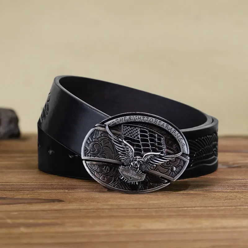 DIY Eagle USA Flag Buckle With Folding Knife