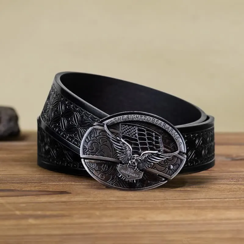 DIY Eagle USA Flag Buckle With Folding Knife