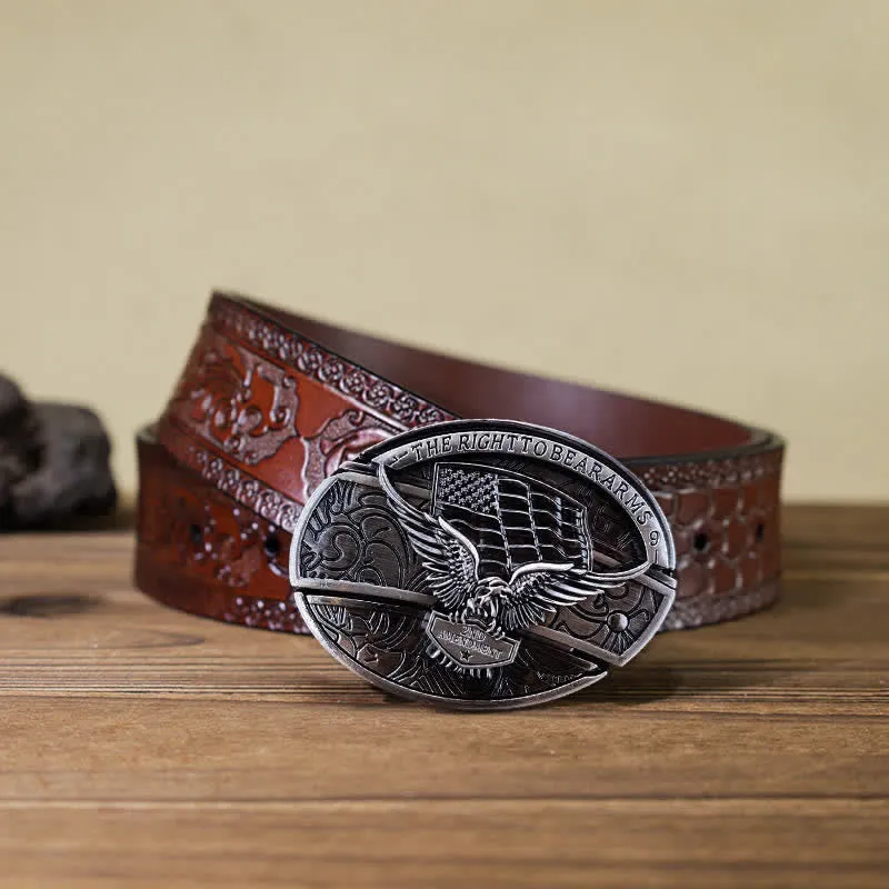 DIY Eagle USA Flag Buckle With Folding Knife