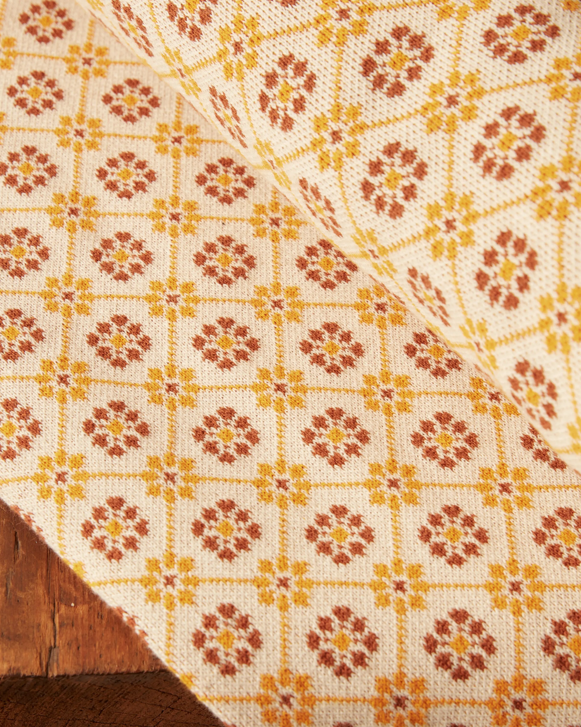 Floral Jacquard Throw - Marigold