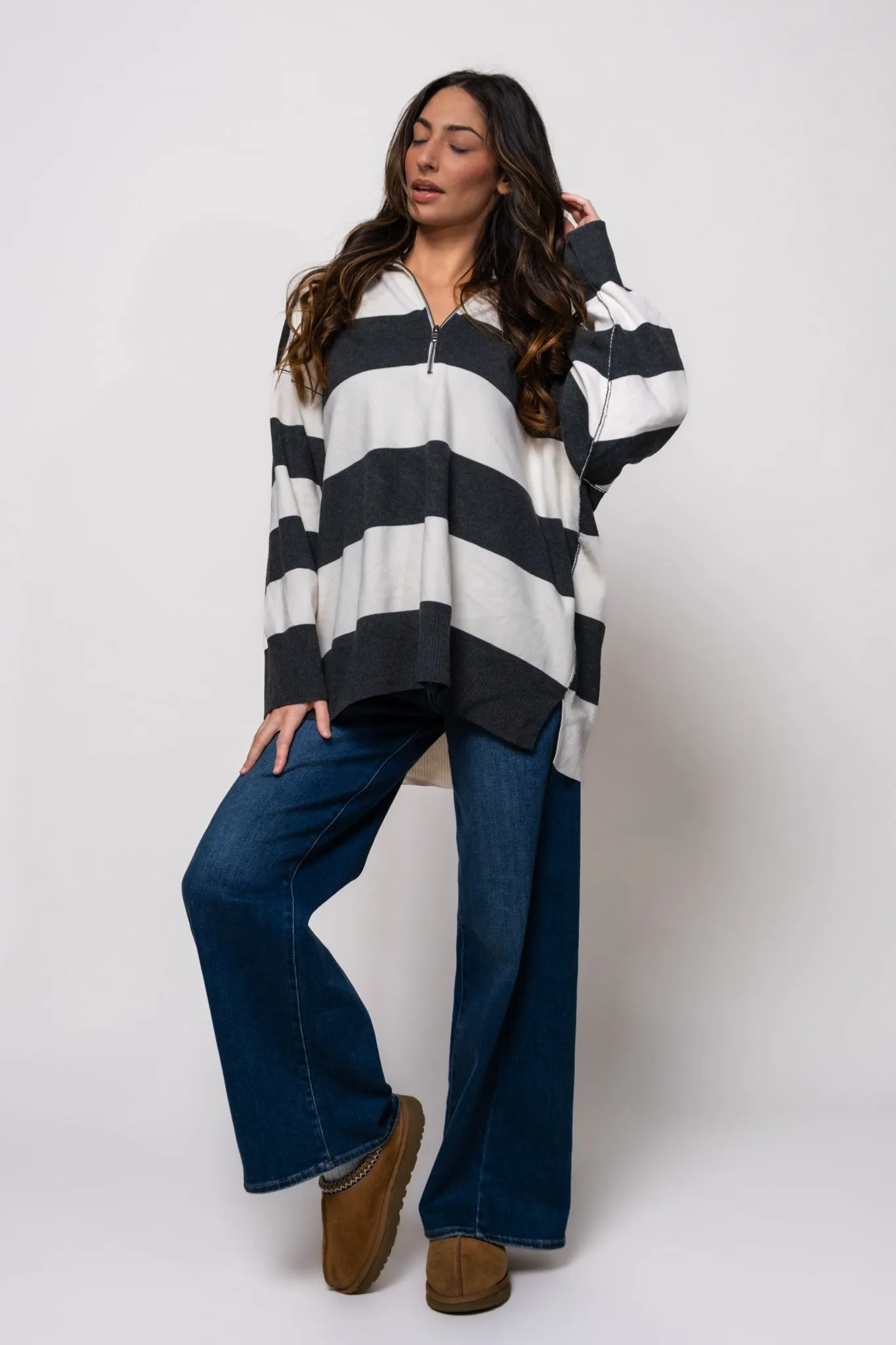 Free People Coastal Stripe Pullover