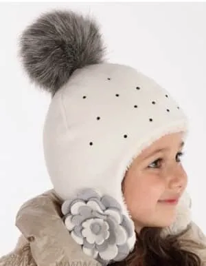 Girl Fleece Winter Pom Pom Hat