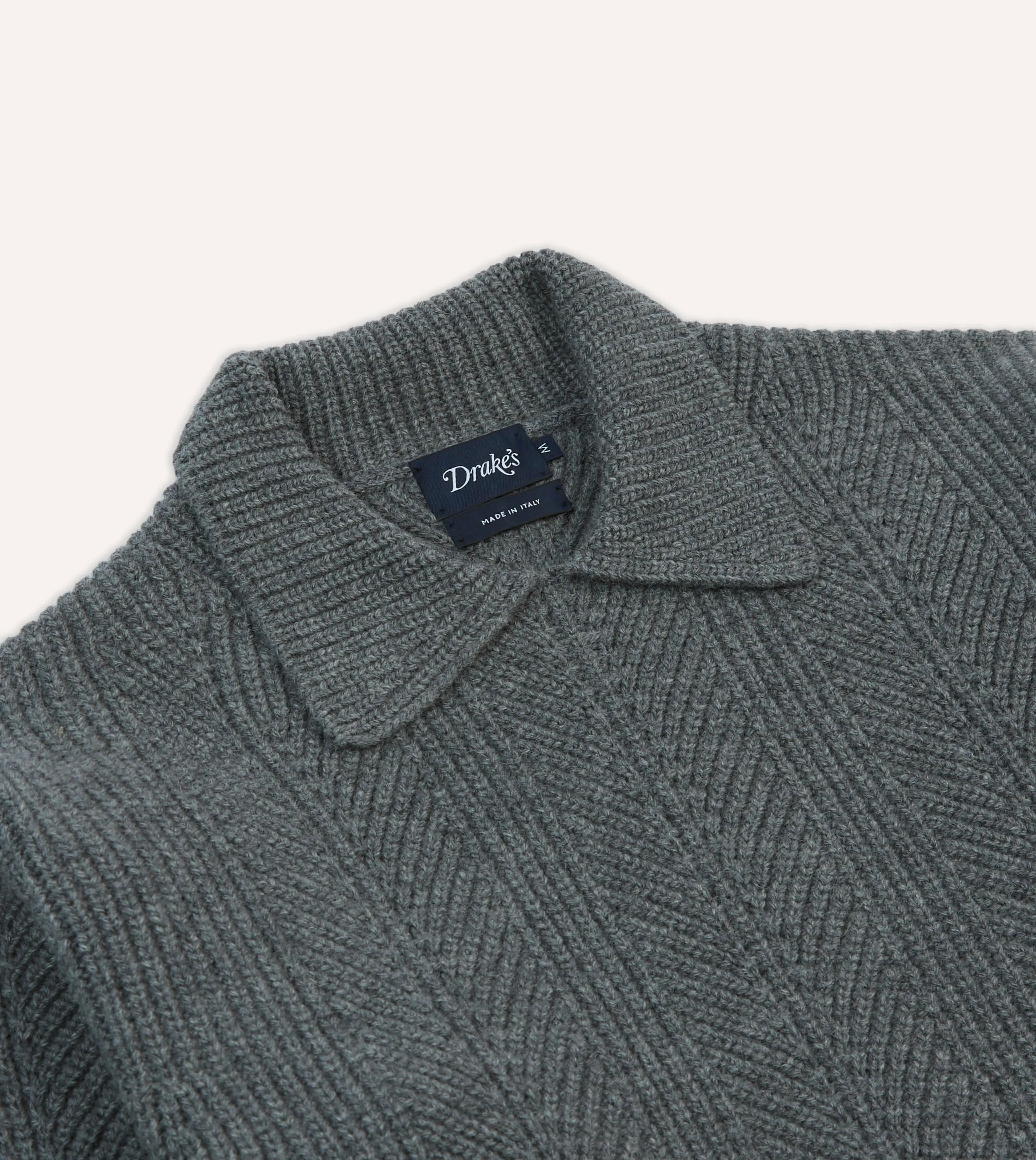 Grey Alpaca Lambswool Integral Collar Jumper