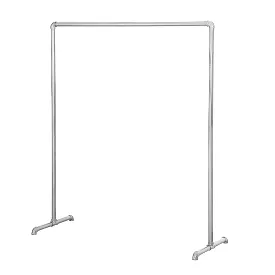 Industrial Freestanding Pipe Clothing Rack 150X150cm-Sliver