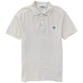 Men's Compass Logo Polo Shirt Beige Size S