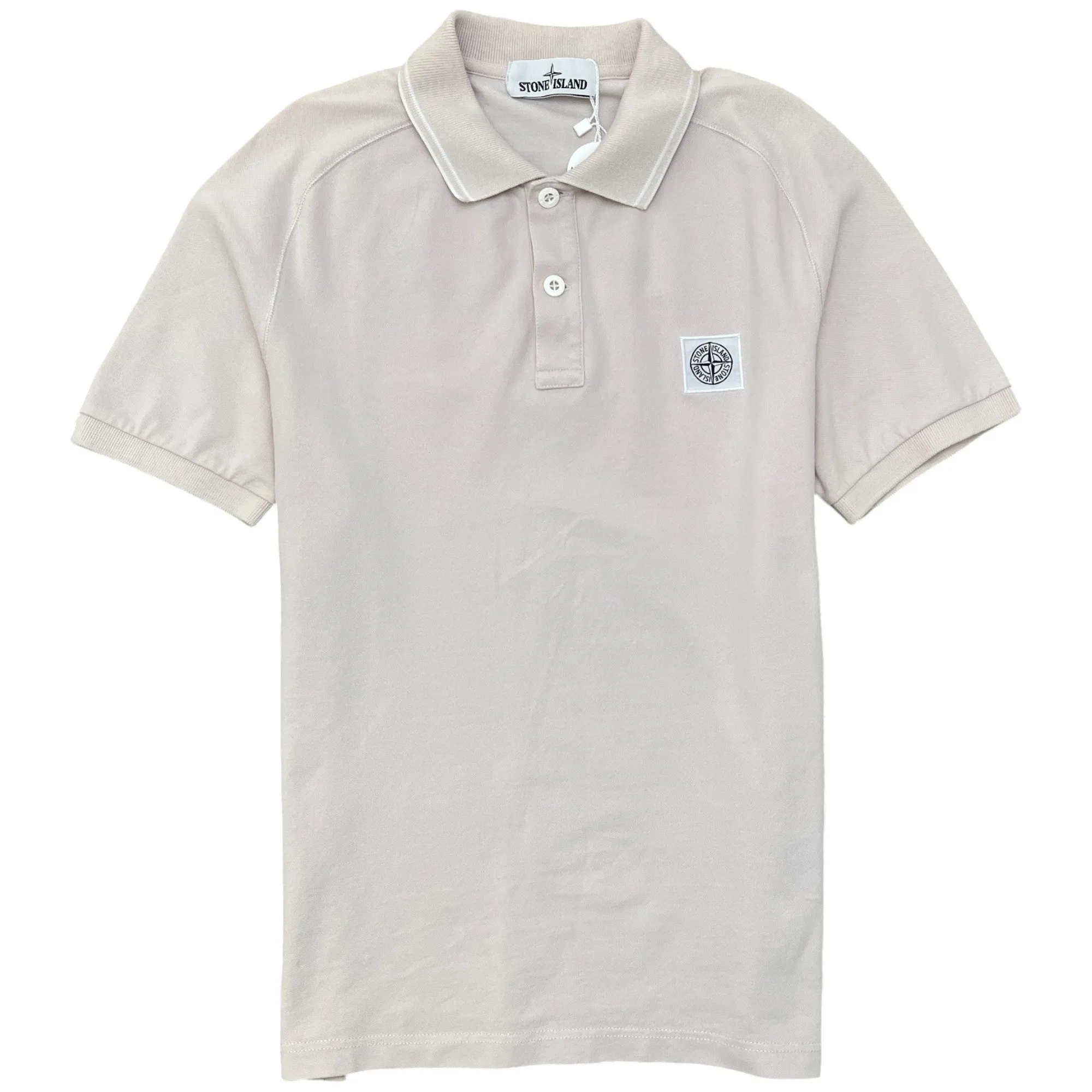 Men's Compass Logo Polo Shirt Beige Size S