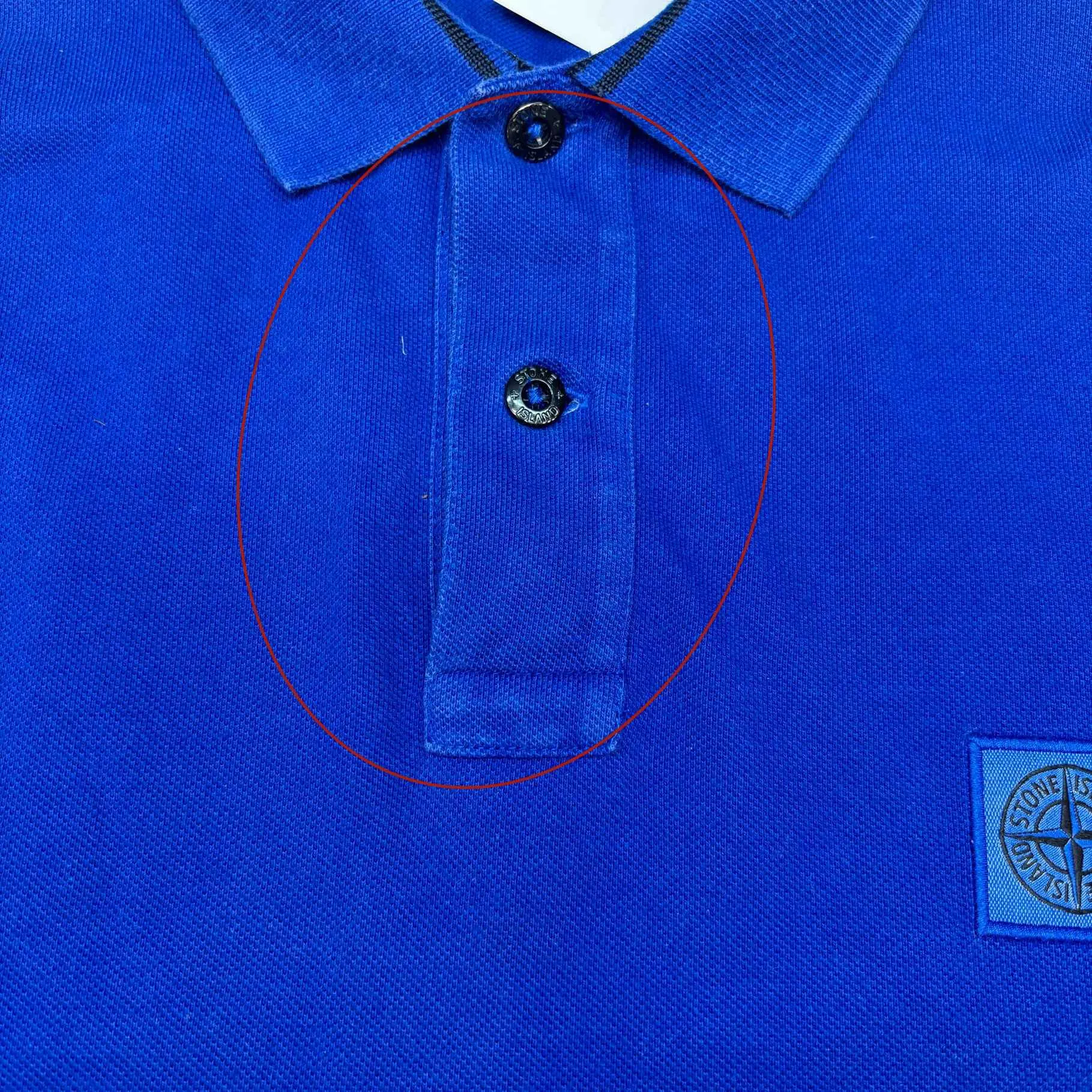 Men's Compass Logo Polo Shirt Blue Size L