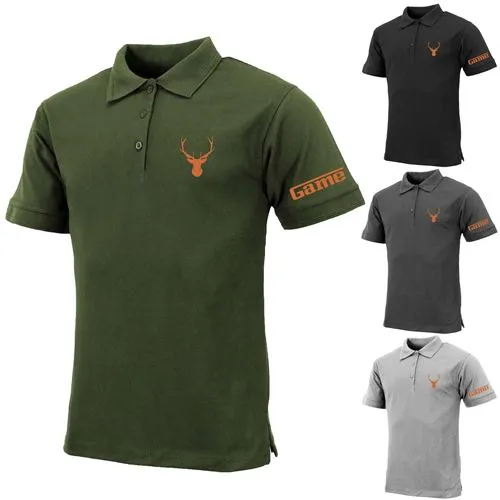 Mens Premium Polo Shirt with Stag & Game Logo Printing