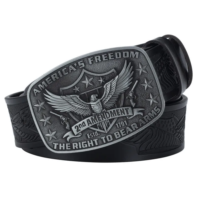 Men's Retro Eagle America's Freedom Leather Belt