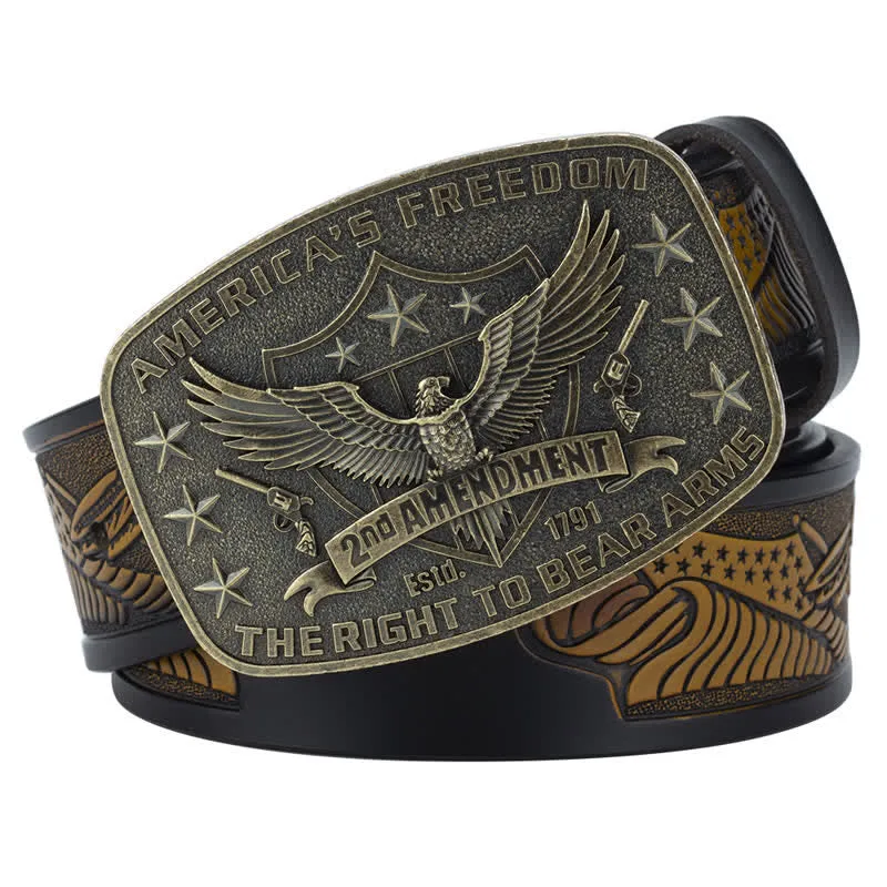 Men's Retro Eagle America's Freedom Leather Belt