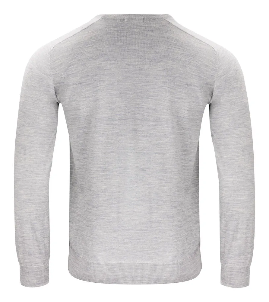 Merino Sweater U-Neck Lt Grey Melange