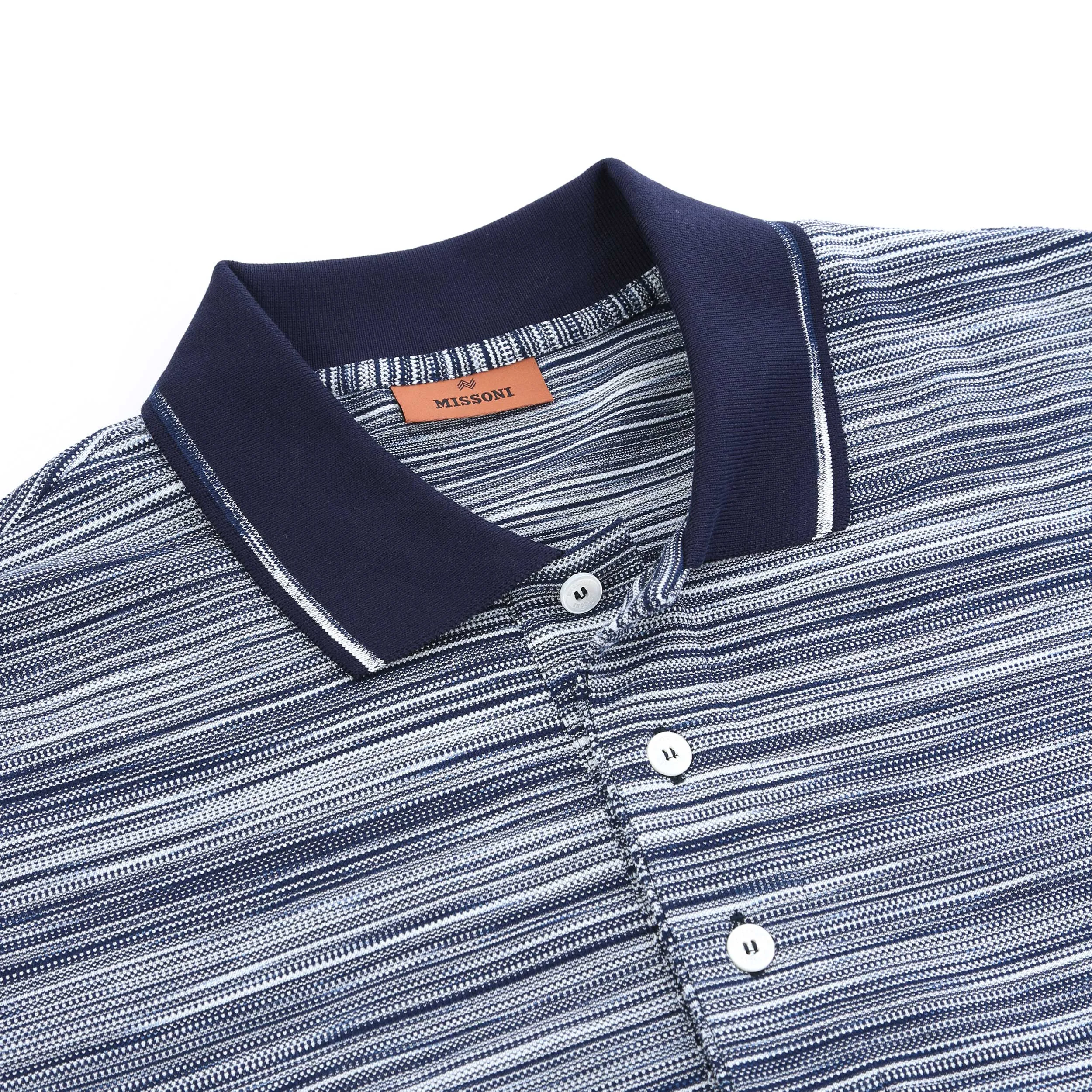 Missoni Fine Stripe Polo Shirt in Navy