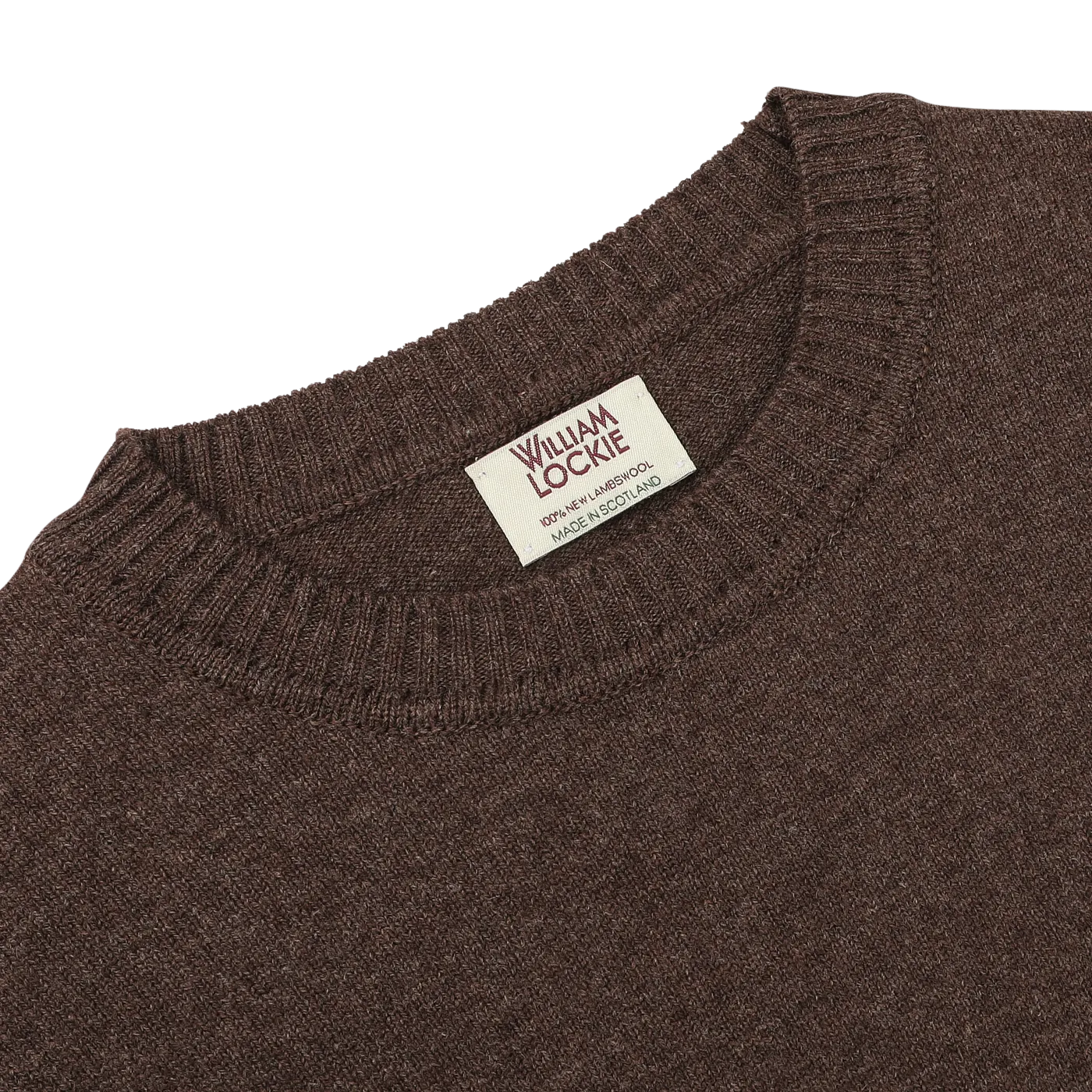 Mocha Brown Crew Neck Lambswool Sweater