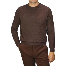 Mocha Brown Crew Neck Lambswool Sweater