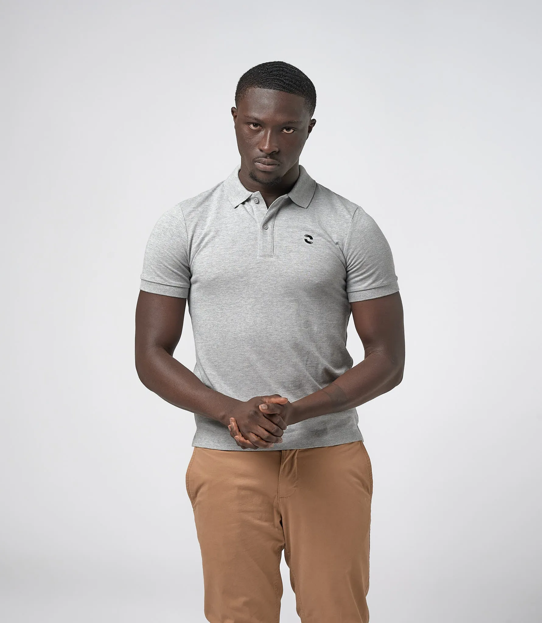 Omnitau Men's Drive Organic Cotton Polo Shirt - Heather Grey