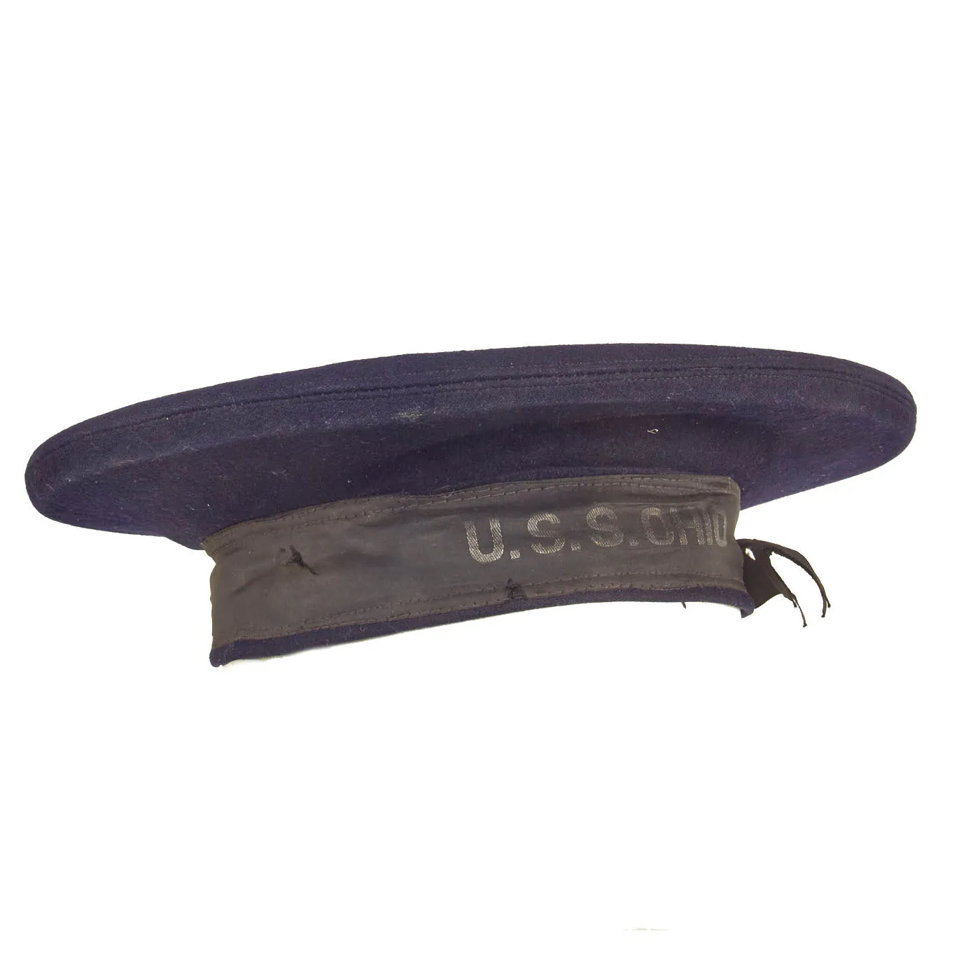 Original U.S. Pre-WWI US Navy Maine-Class Pre-Dreadnought Battleship U.S.S. Ohio (BB-12) “Flat Hat” - Early 1900’s