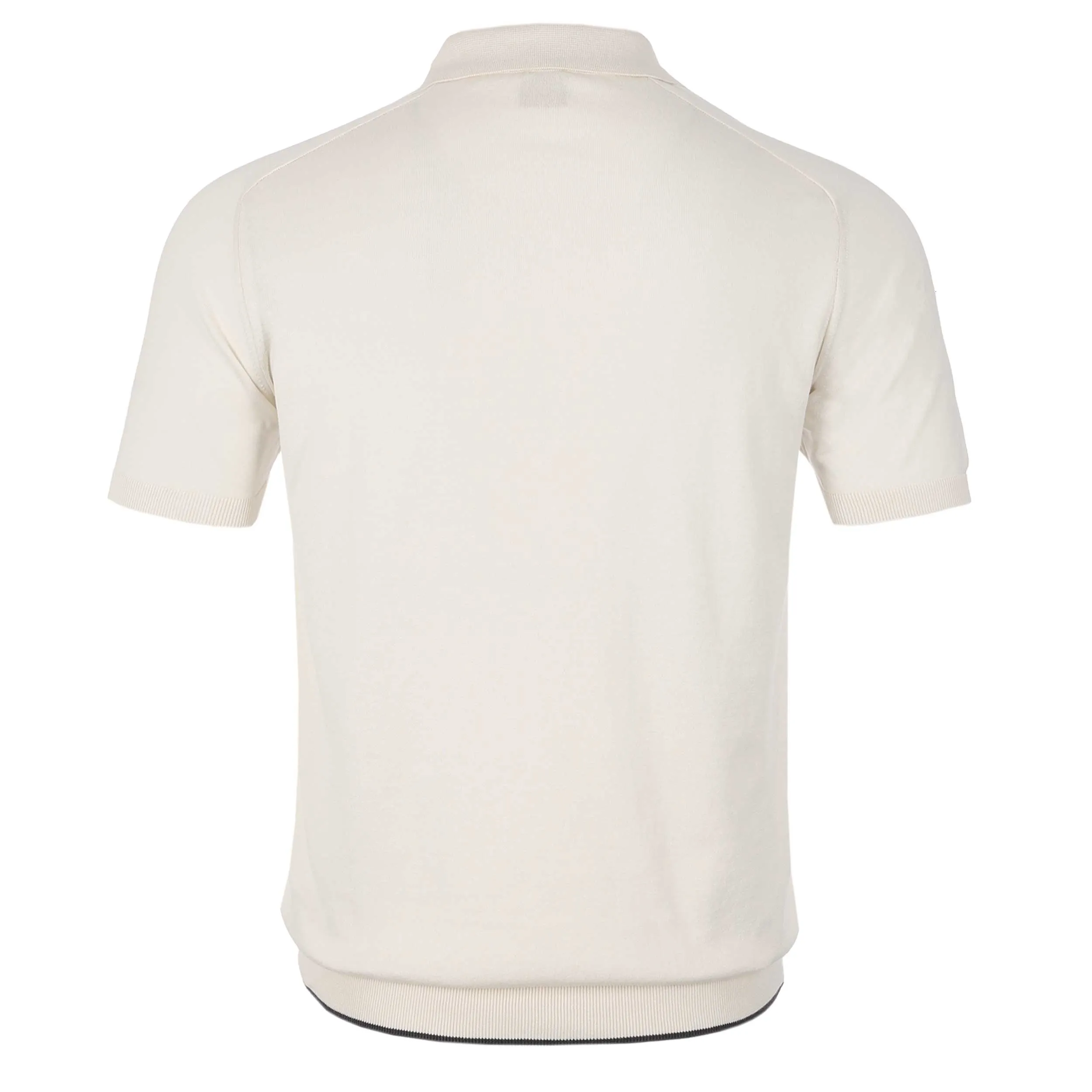 Pal Zileri Cable Self Print Polo Shirt in Cream