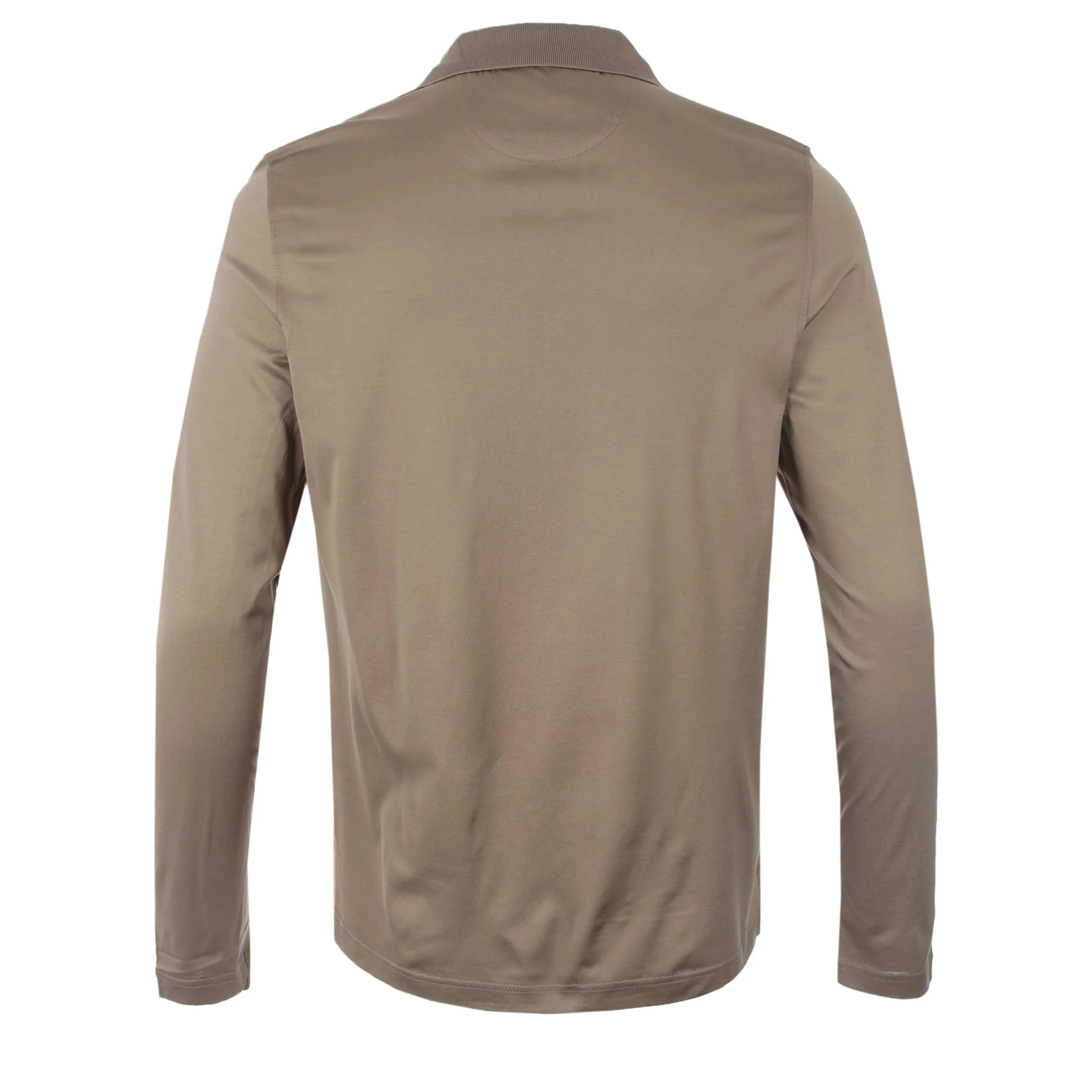 Pal Zileri Zip Detail LS Polo Shirt in Taupe