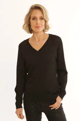 Pomodoro Clothing Lurex V-Neck Jumper 32458