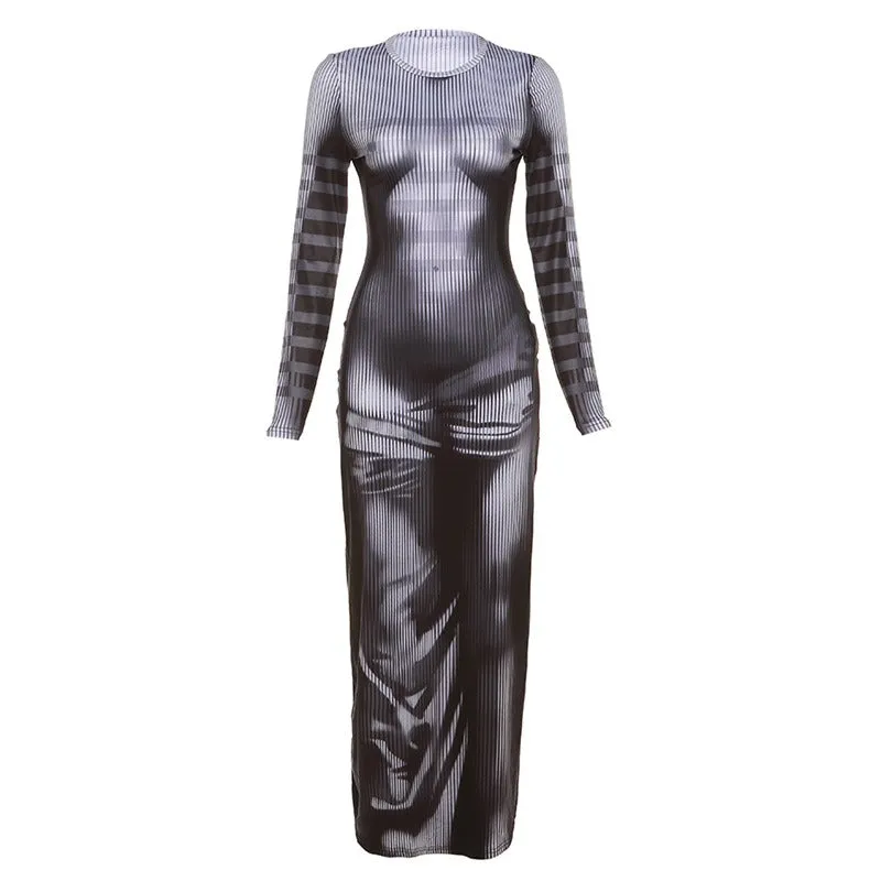 Pre Order:  Digital 3D Printed High Waist Dress