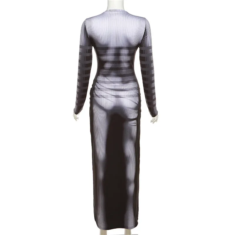 Pre Order:  Digital 3D Printed High Waist Dress