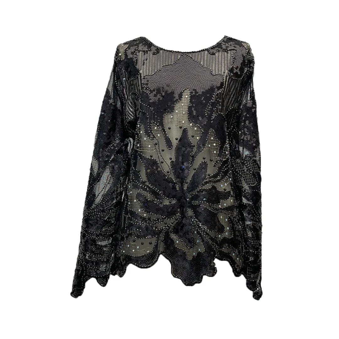 Pre Order:  Embroidery Sequins Pullovers Irregular Top