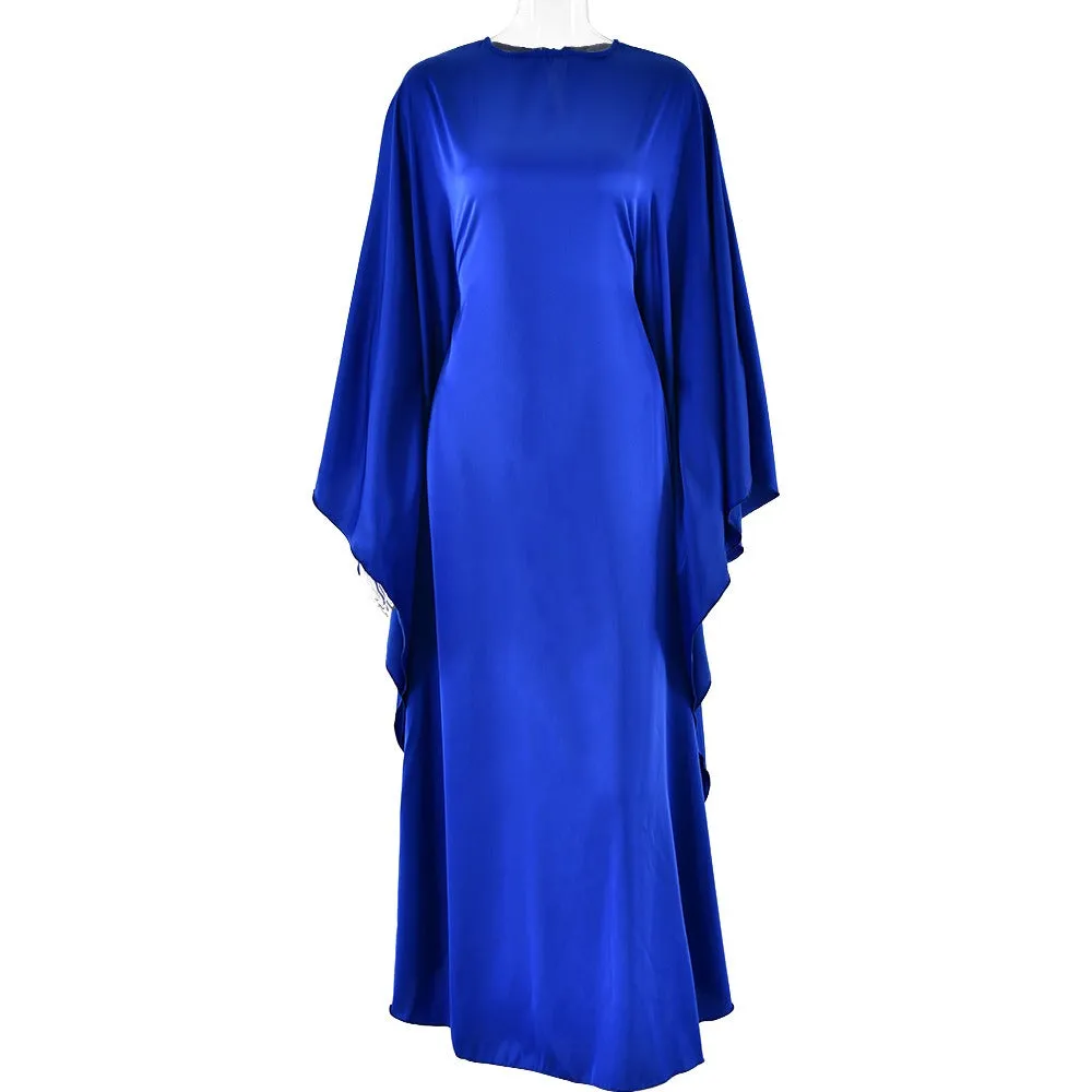 Pre Order:  Satin Bat Sleeve Loose Fit Maxi Dress