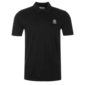 Sandbanks Self Fabric Collar Polo Shirt in Black