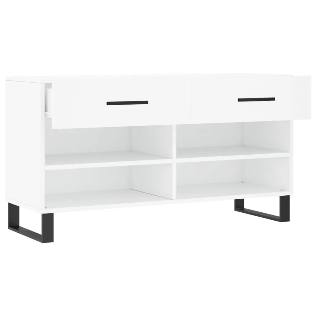 Shoe Bench White 102x35x55 cm Engineered Wood