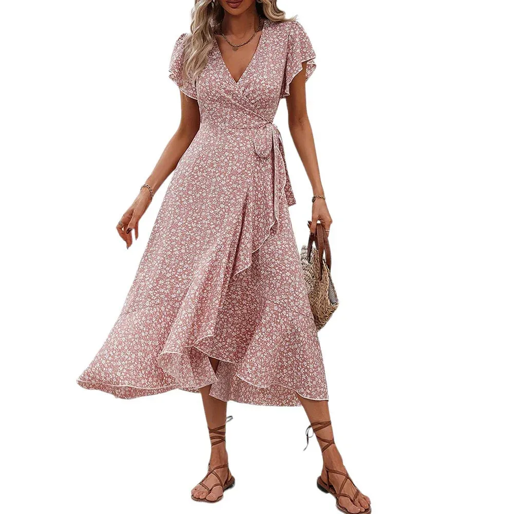 Short Vacation Elegant Summer Loose Casual Sleeve Fashion Slim Pullover Skirt Dress