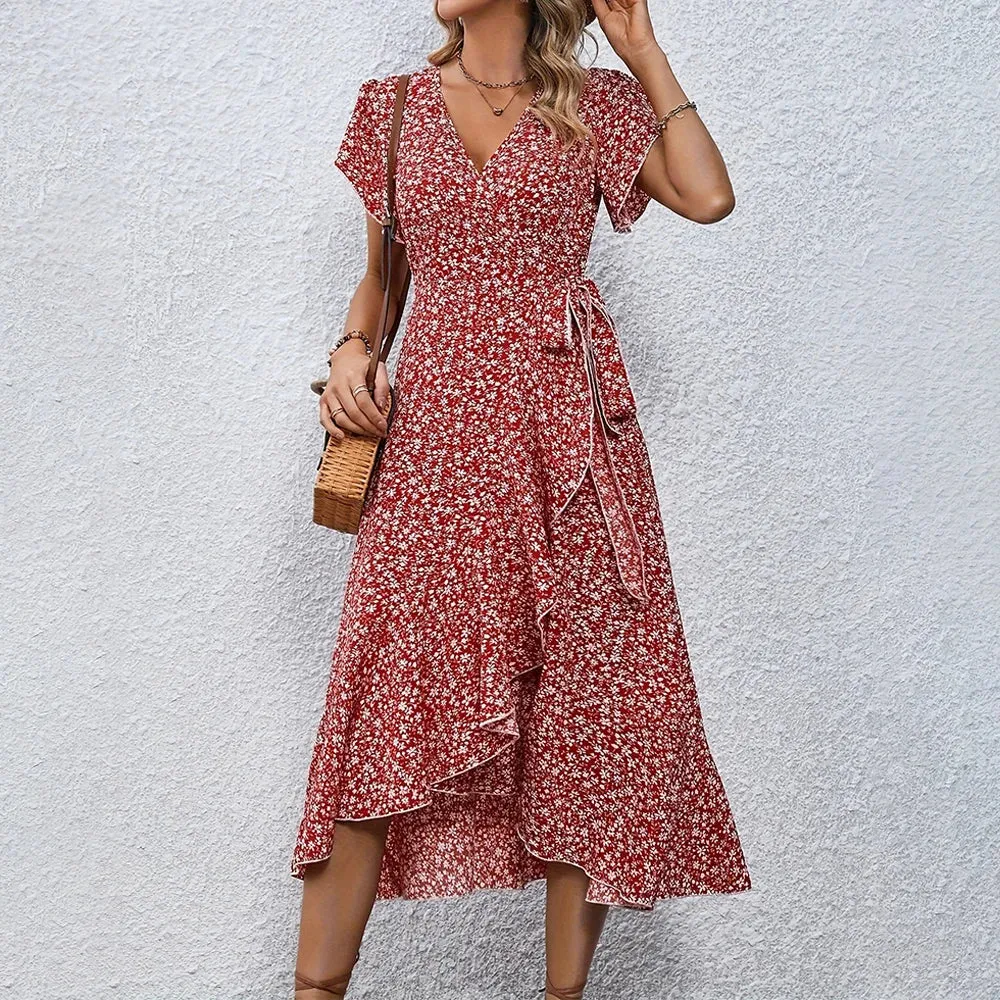 Short Vacation Elegant Summer Loose Casual Sleeve Fashion Slim Pullover Skirt Dress